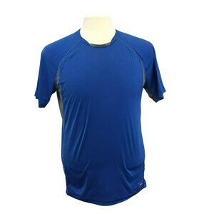 REI Ventilated Mens Running T-Shirt Size M Blue Gray S/S Hiking Mesh Tee tshirt